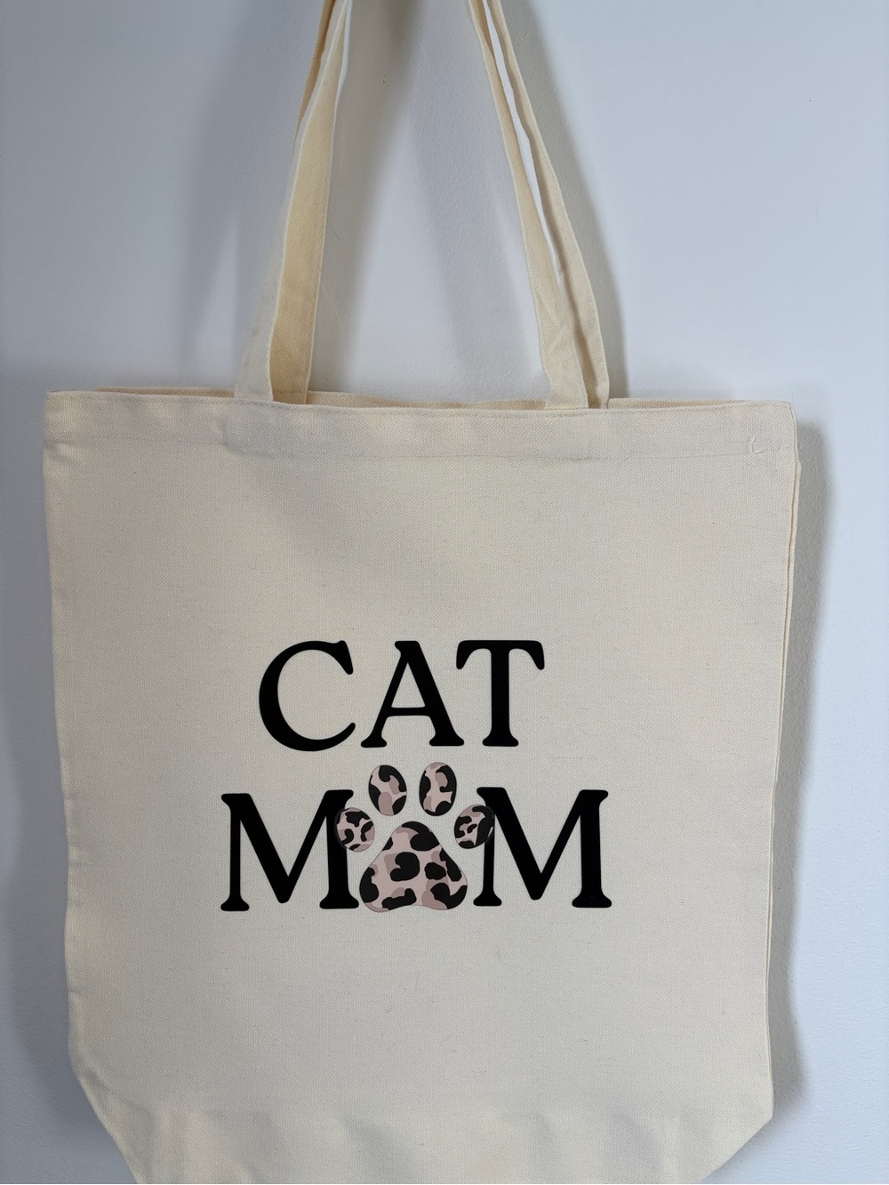 Leopard Cat Mom Canvas Tote bag